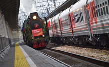 В Москву на Белорусский вокзал прибыл агитпоезд Минобороны «Сила в правде» 