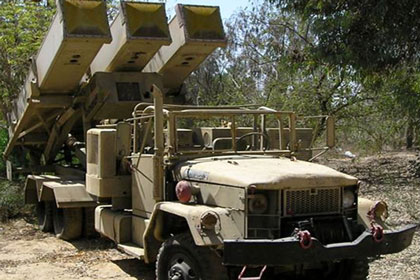 Пусковая установка с тремя ракетами «Keres» в контейнере (Музей ВВС Израиля).