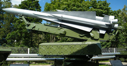 Пусковая установка с ракетой ЗРС С-200 (Музей войск ПВО)