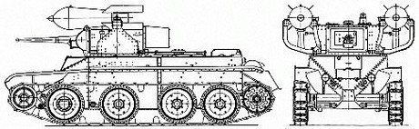Танк РТБ-5 с установкой для размещения двух 250-кг ракет