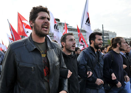 Студенческая демонстрация протеста против сокращения расходов на образование на площади Синтагма в Афинах. Фото: РИА Новости / Владимир Песня